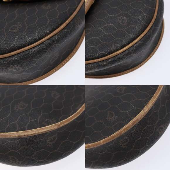 DIOR Honeycomb Canvas Shoulder Bag Pvc Black Gold - Picture 10 of 12